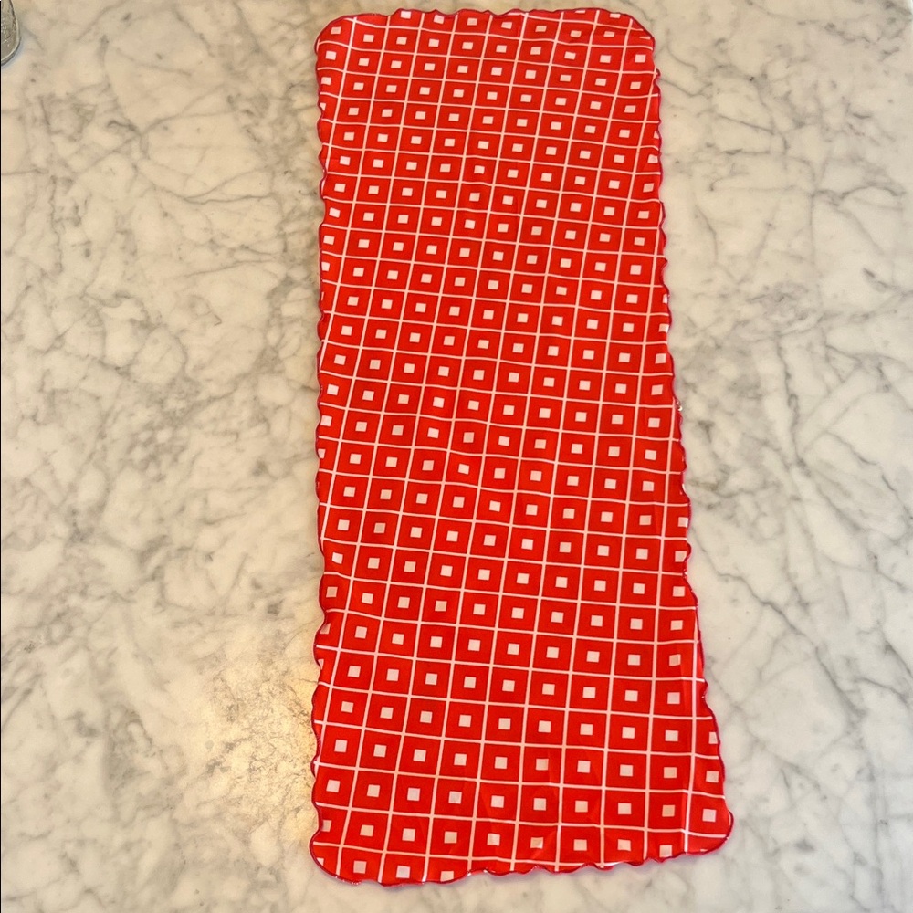 Vintage Red and White Geometric Scarf
